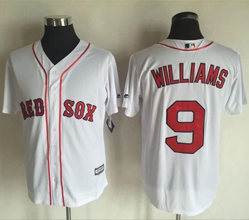 Red Sox #9 Ted Williams White New Cool Base Stitched MLB Jersey - Click Image to Close